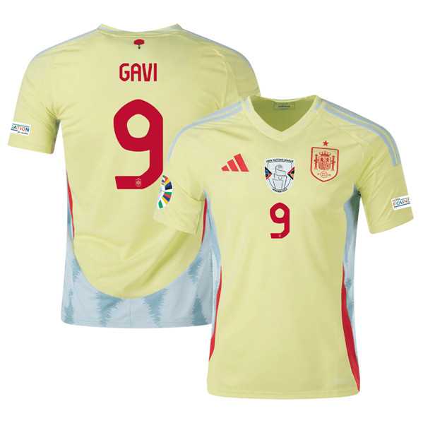 Men's Spain Team #9 Gavi Yellow 2024 Away Soccer Jersey,We sell and wholesale Men's Spain Team #9 Gavi Yellow 2024 Away Soccer Jersey on line form chian!